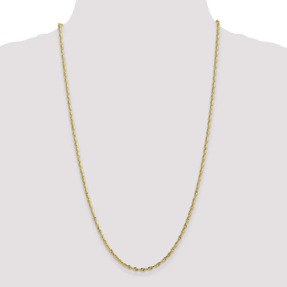 FJC Finejewelers 10 kt Yellow Gold 2.50mm Extra-Light Bright Cut Rope Chain 22 Inches x 2.5 mm