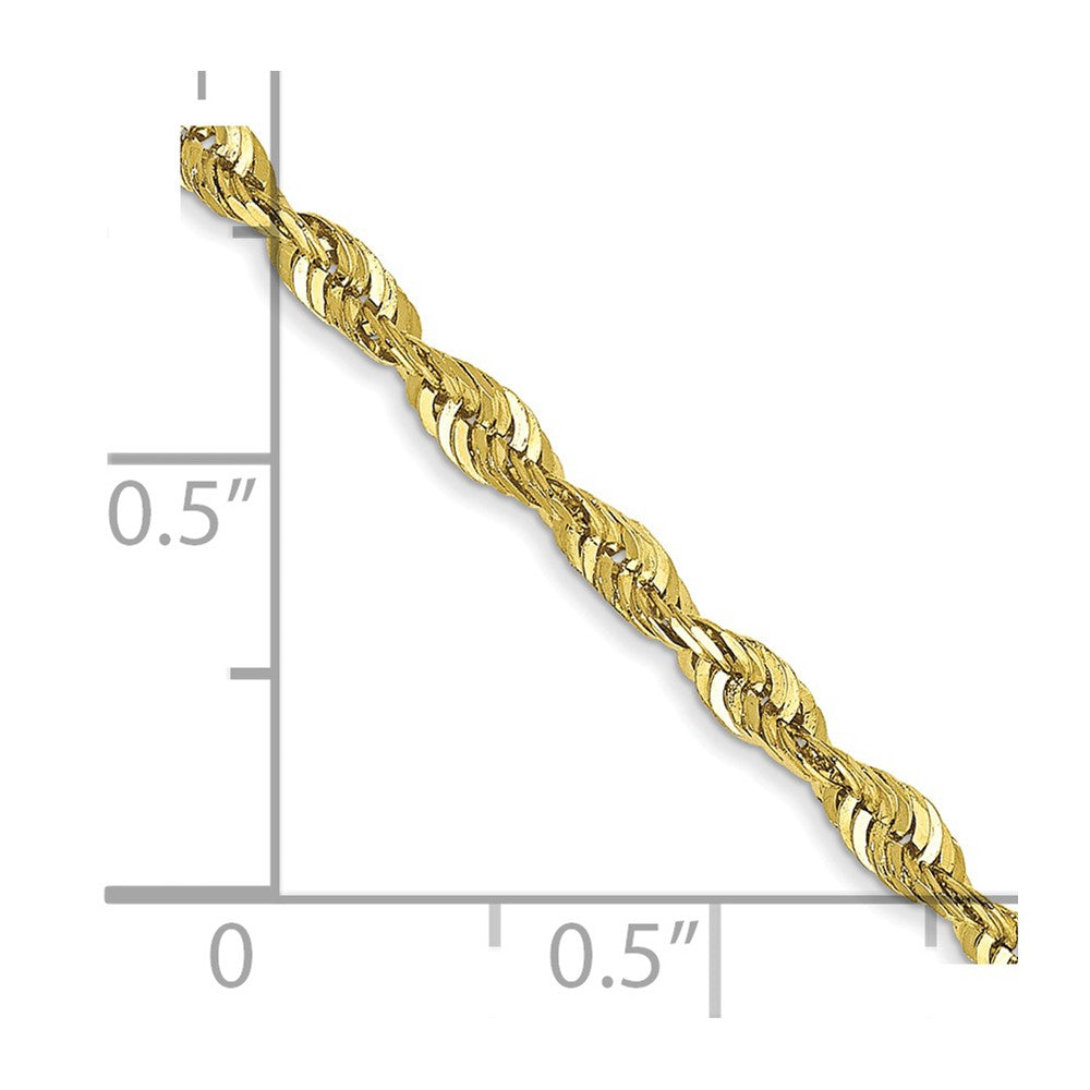 FJC Finejewelers 10 kt Yellow Gold 2.50mm Extra-Light Bright Cut Rope Chain 22 Inches x 2.5 mm