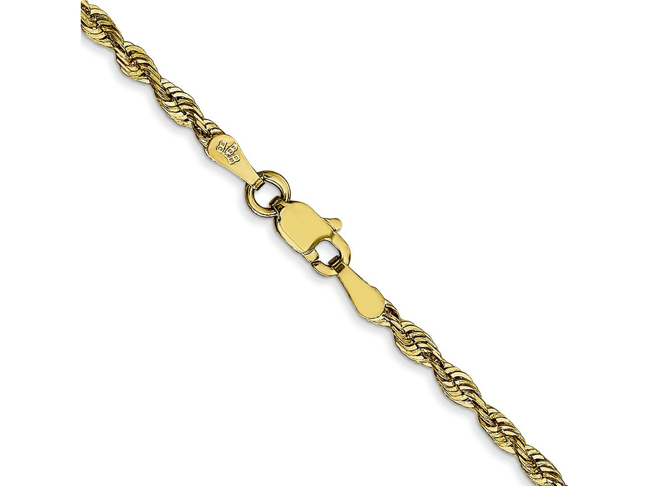 FJC Finejewelers 10 kt Yellow Gold 2.50mm Extra-Light Bright Cut Rope Chain 22 Inches x 2.5 mm