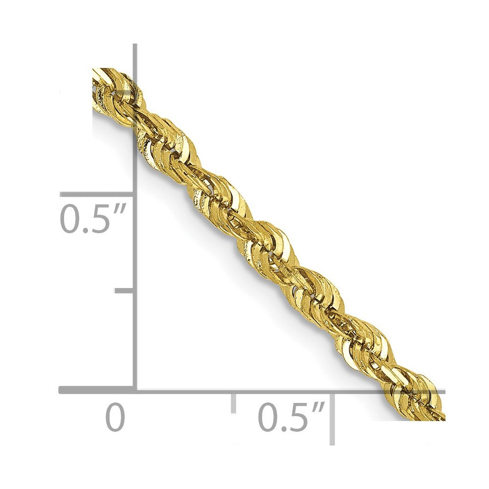 FJC Finejewelers 10 kt Yellow Gold Extra-Light Bright Cut Rope Chain 22 Inches x 2.75 mm