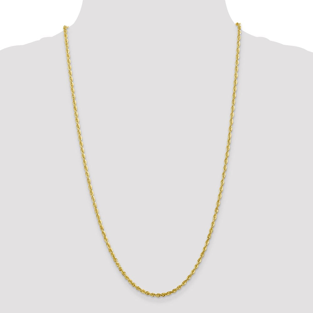 FJC Finejewelers 10 kt Yellow Gold Extra-Light Bright Cut Rope Chain 22 Inches x 2.75 mm