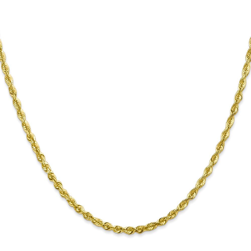 FJC Finejewelers 10 kt Yellow Gold Extra-Light Bright Cut Rope Chain 22 Inches x 2.75 mm
