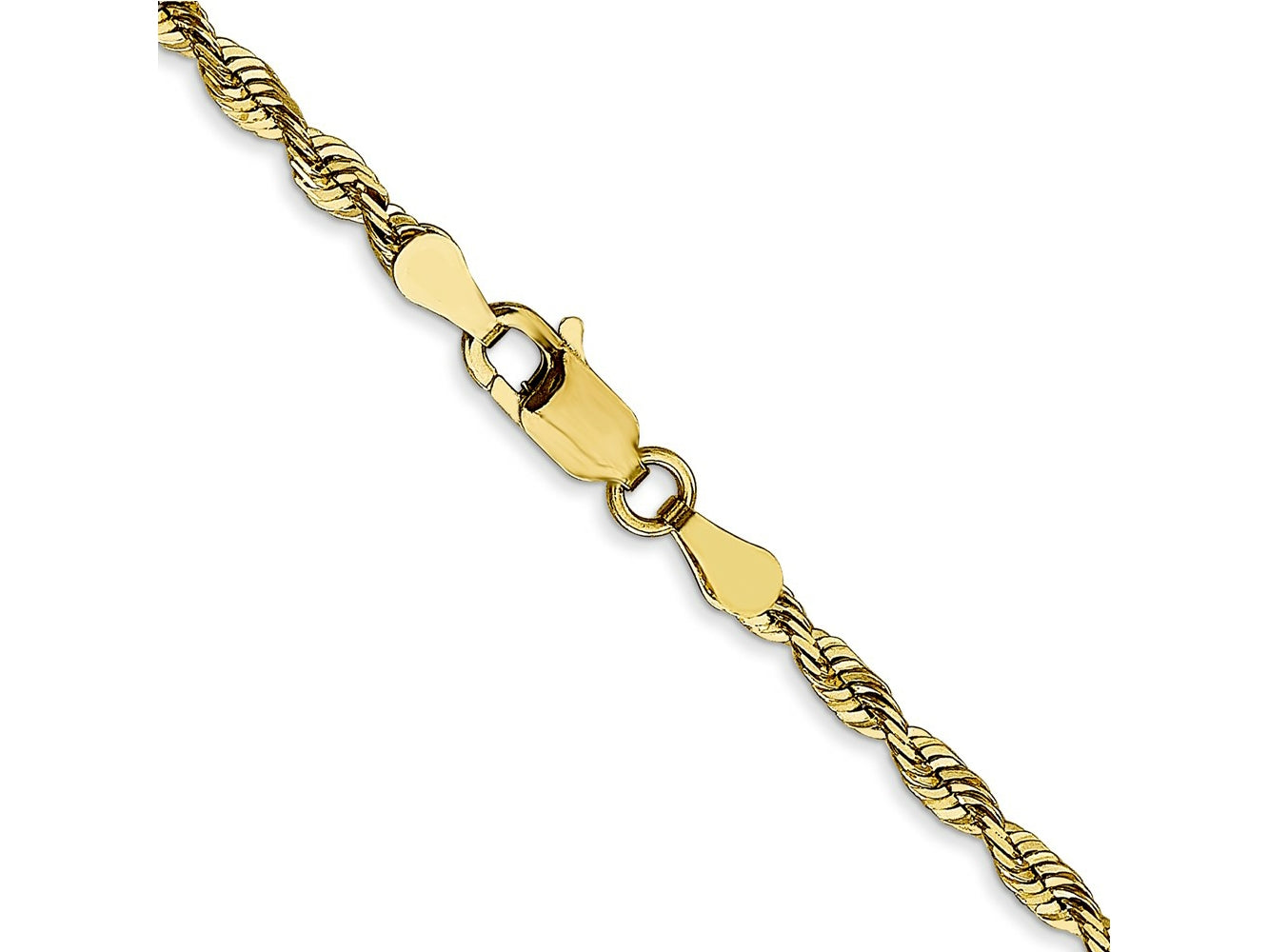 FJC Finejewelers 10 kt Yellow Gold Extra-Light Bright Cut Rope Chain 22 Inches x 2.75 mm