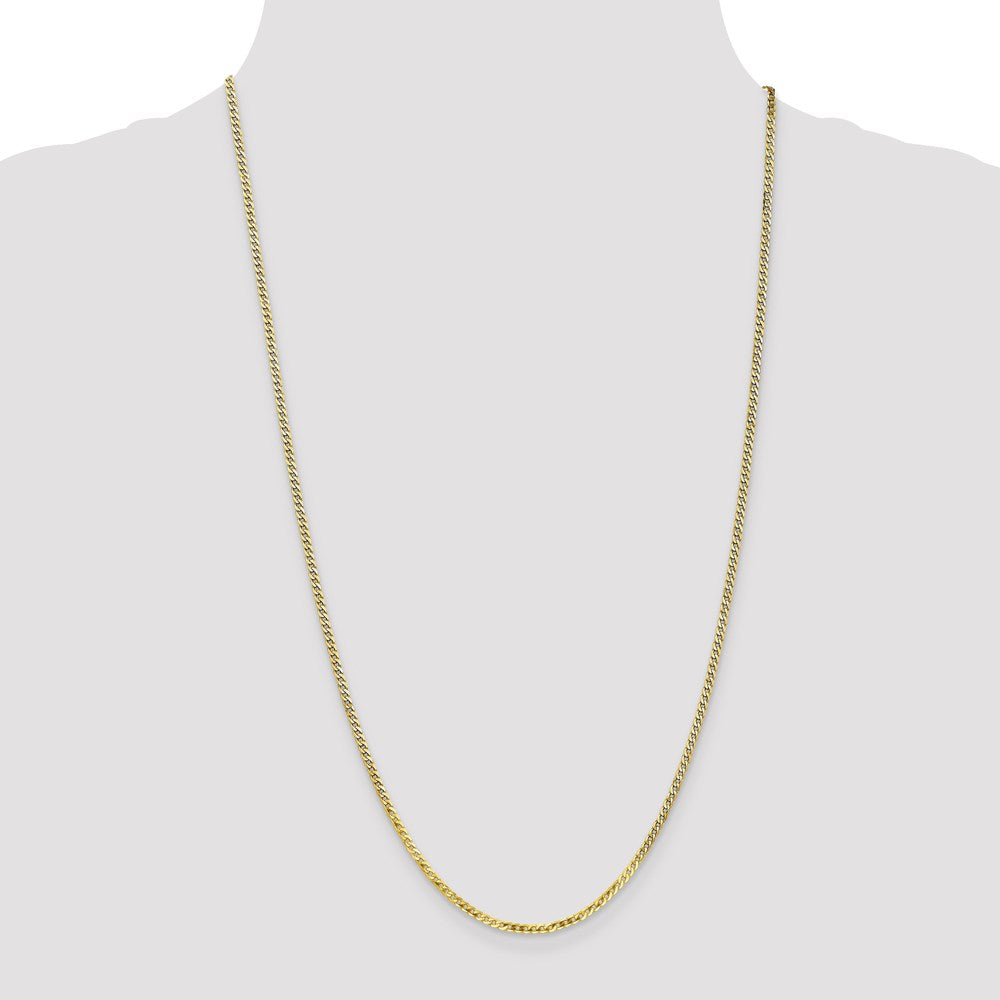 FJC Finejewelers 10 kt Yellow Gold Flat Beveled Curb Chain 22 Inches x 2.2 mm