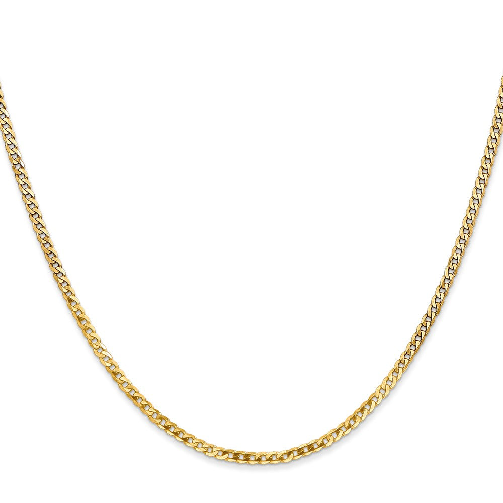FJC Finejewelers 10 kt Yellow Gold Flat Beveled Curb Chain 22 Inches x 2.2 mm