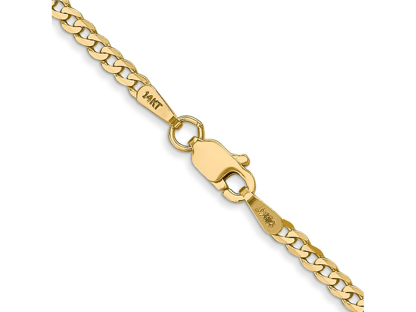 FJC Finejewelers 10 kt Yellow Gold Flat Beveled Curb Chain 22 Inches x 2.2 mm