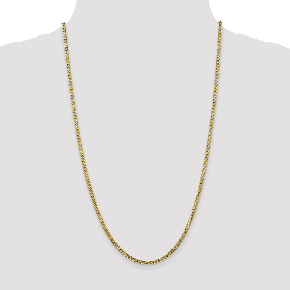 FJC Finejewelers 10 kt Yellow Gold Flat Beveled Curb Chain 26 Inches x 2.9 mm