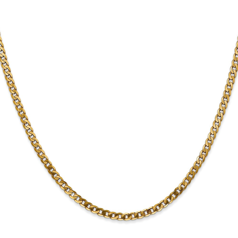 FJC Finejewelers 10 kt Yellow Gold Flat Beveled Curb Chain 26 Inches x 2.9 mm