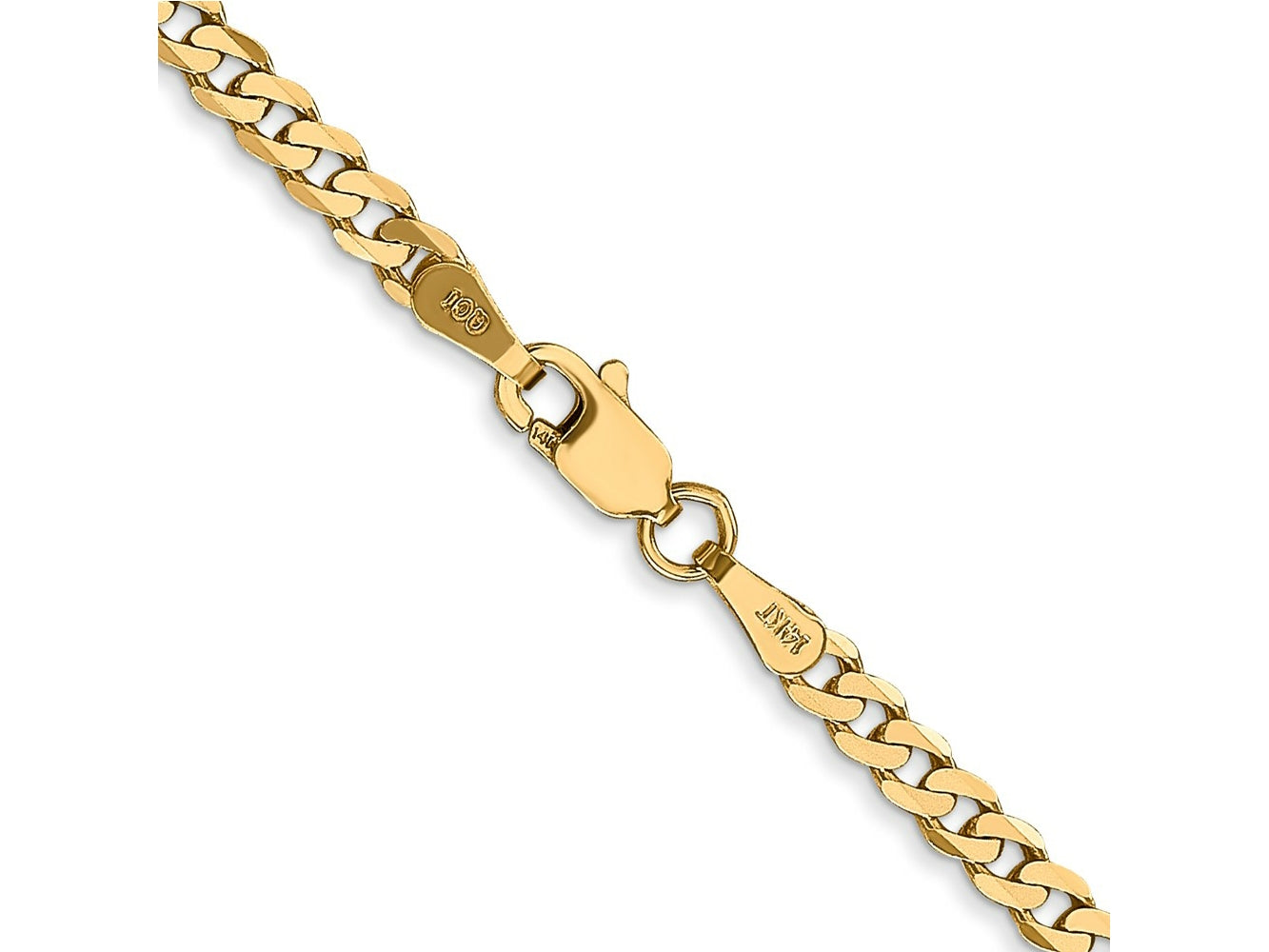FJC Finejewelers 10 kt Yellow Gold Flat Beveled Curb Chain 26 Inches x 2.9 mm