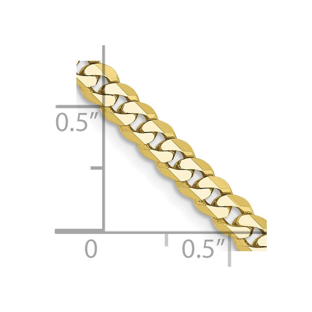 FJC Finejewelers 10 kt Yellow Gold Flat Beveled Curb Chain 26 Inches x 3.9 mm