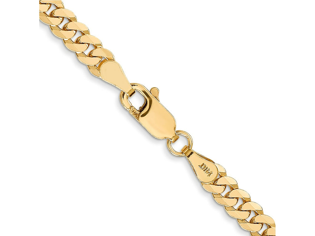 FJC Finejewelers 10 kt Yellow Gold Flat Beveled Curb Chain 26 Inches x 3.9 mm