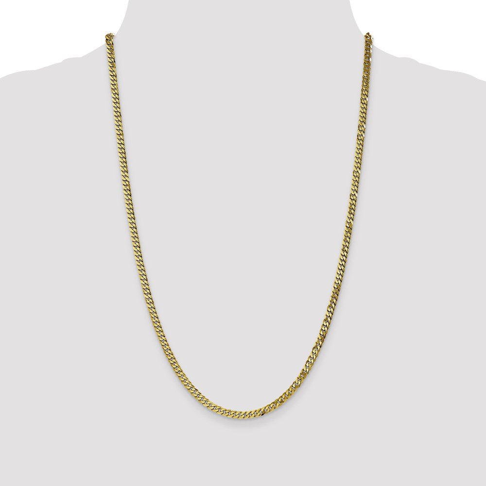 FJC Finejewelers 10 kt Yellow Gold Flat Beveled Curb Chain 28 Inches x 3.9 mm