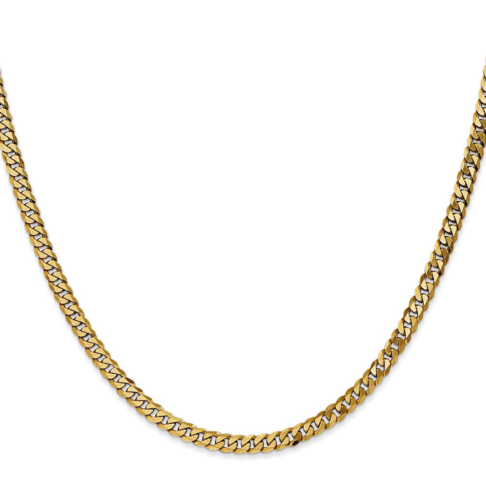 FJC Finejewelers 10 kt Yellow Gold Flat Beveled Curb Chain 28 Inches x 3.9 mm