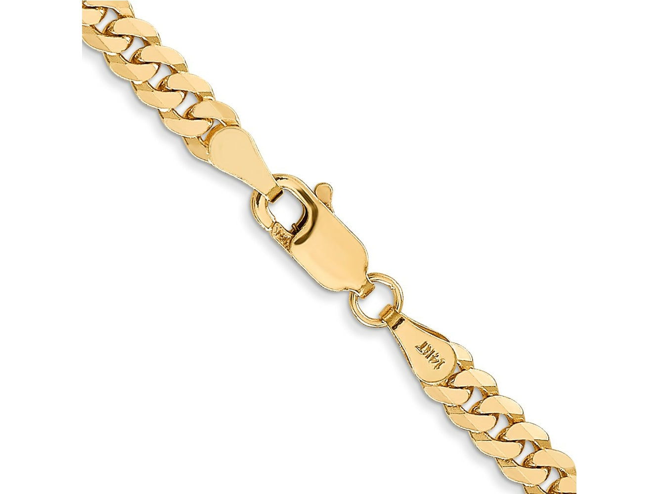 FJC Finejewelers 10 kt Yellow Gold Flat Beveled Curb Chain 28 Inches x 3.9 mm
