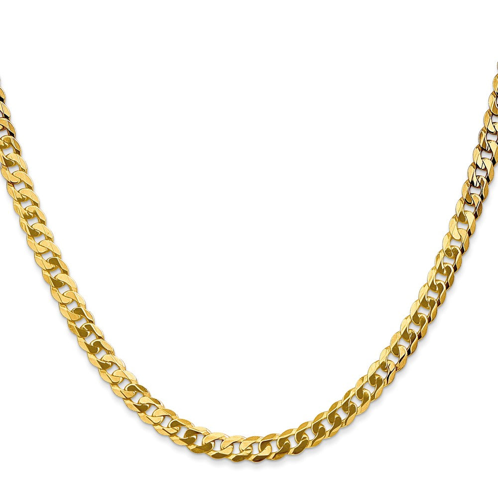 FJC Finejewelers 10 kt Yellow Gold Flat Beveled Curb Chain 26 Inches x 4.75 mm