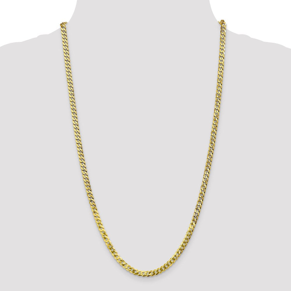 FJC Finejewelers 10 kt Yellow Gold Flat Beveled Curb Chain 28 Inches x 4.75 mm