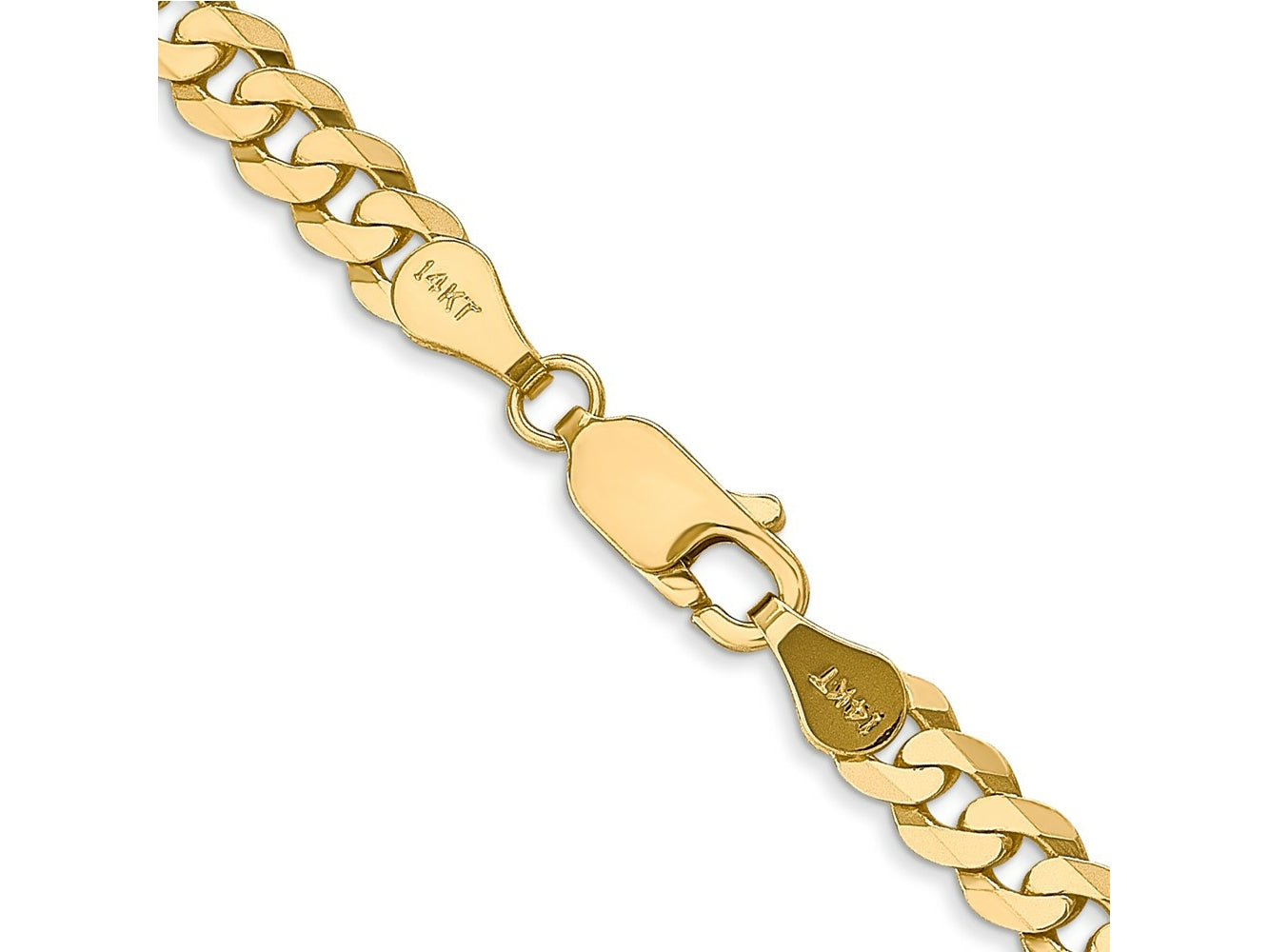 FJC Finejewelers 10 kt Yellow Gold Flat Beveled Curb Chain 28 Inches x 4.75 mm