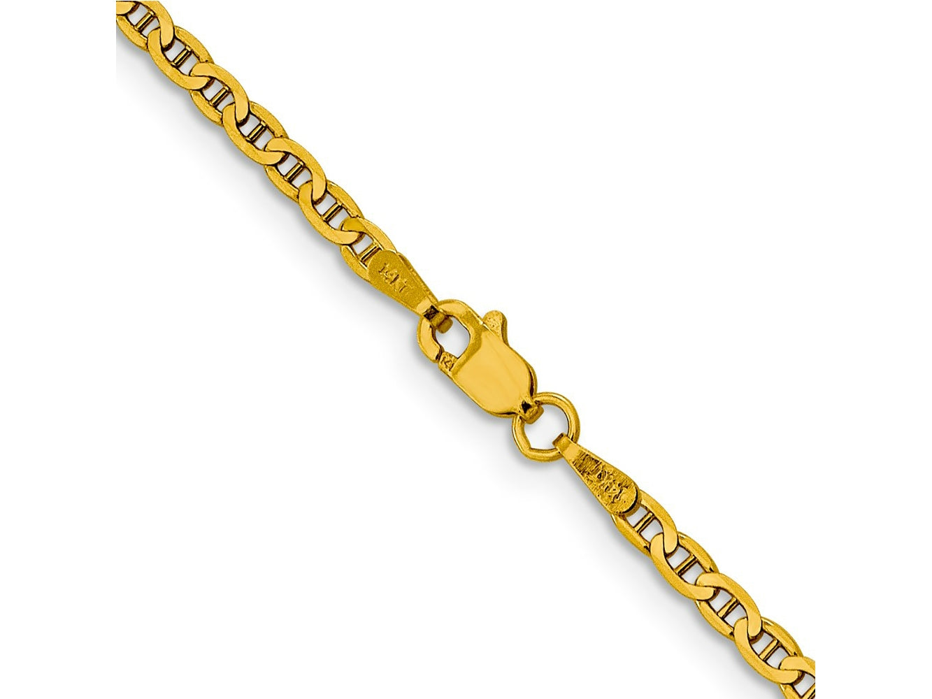 FJC Finejewelers 10 kt Yellow Gold Flat Anchor Chain 22 Inches x 2.4 mm