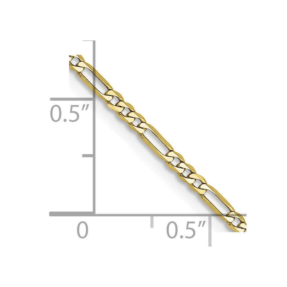 FJC Finejewelers 10 kt Yellow Gold 1.75mm Flat Figaro Chain Anklet 9 Inches x 1 mm