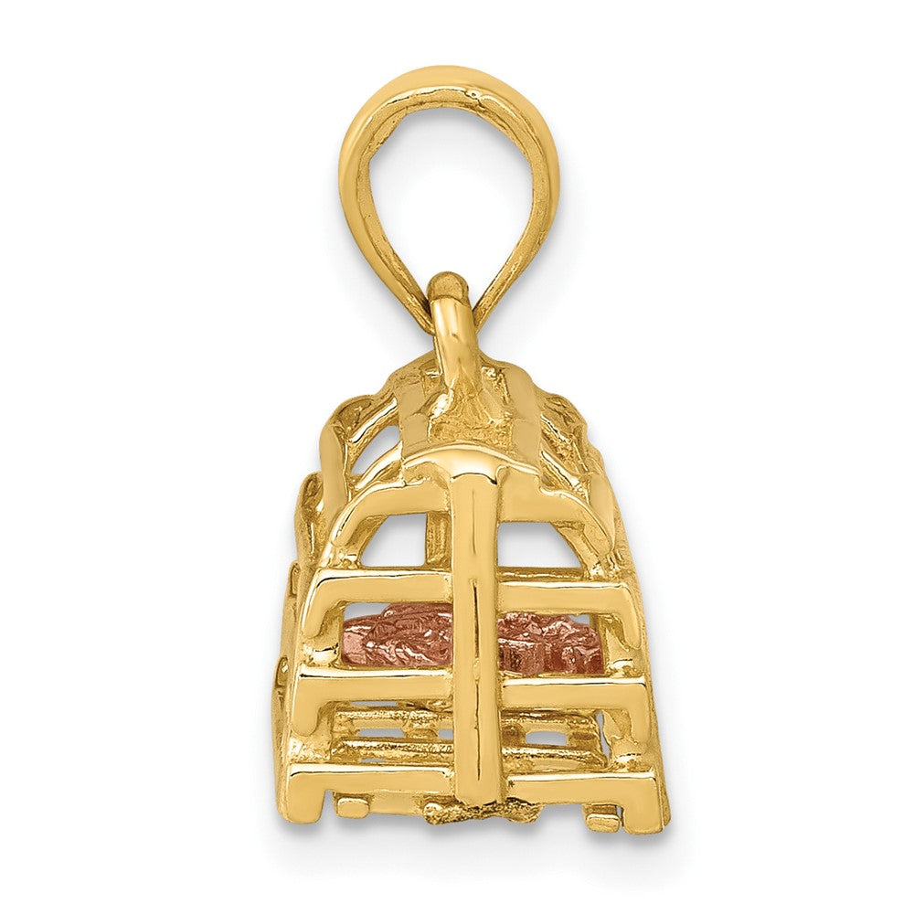 FJC Finejewelers 10 kt Two Tone Gold Two-Tone Polished 3-Dimensional Lobster Trap Charm 16 x 17 mm