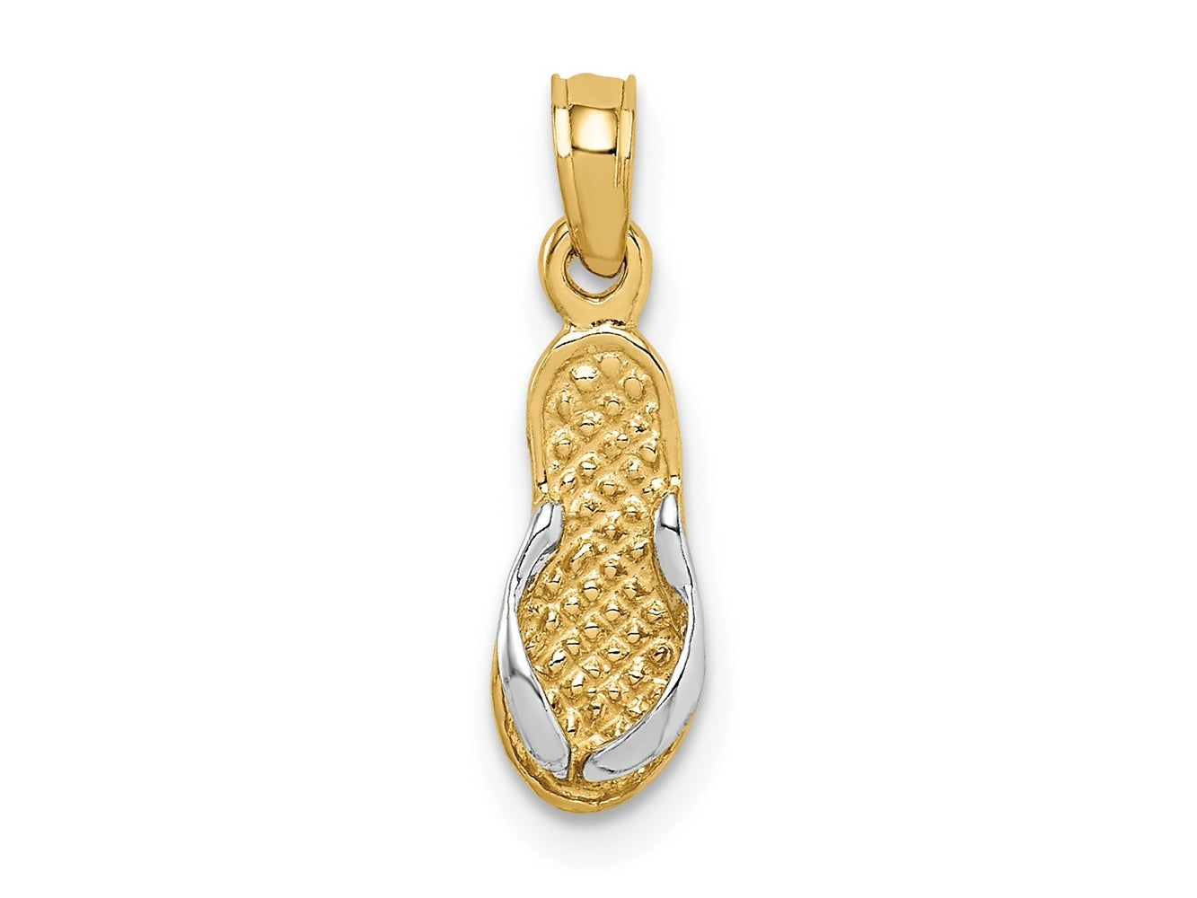 FJC Finejewelers 10 kt Yellow Gold and Rhodium Single Flip-Flop Charm 20 x 5 mm