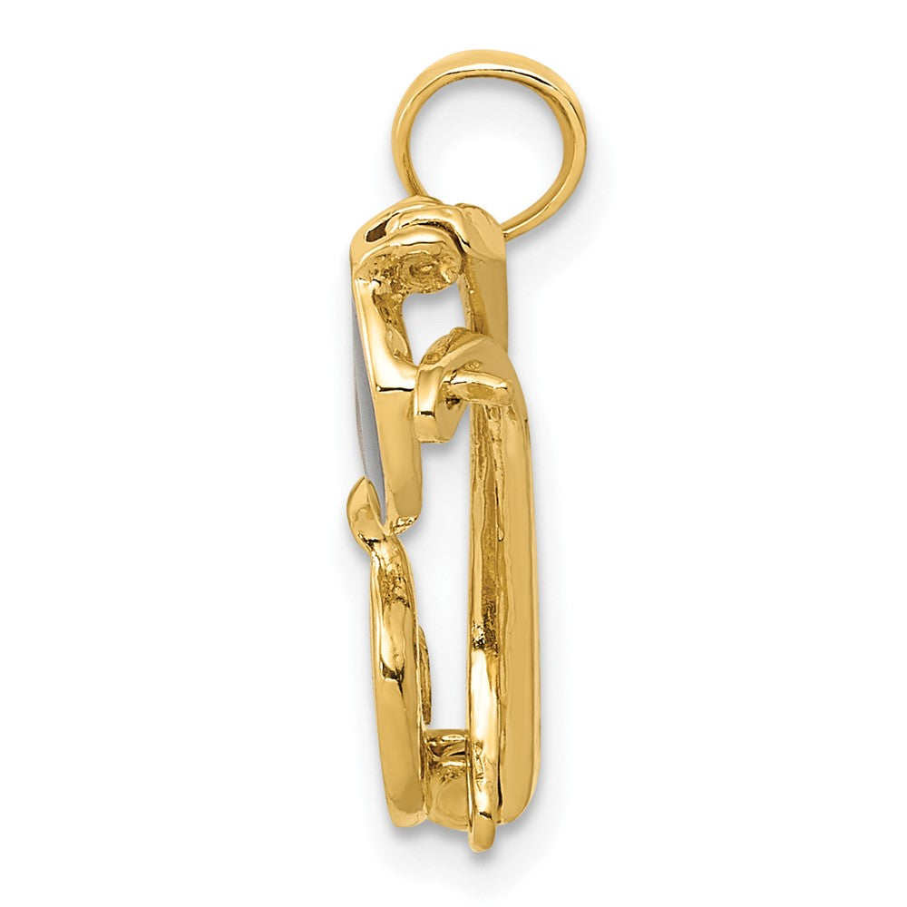 FJC Finejewelers 10 kt Yellow Gold 3-D Black Enameled Moveable Sunglasses Charm 18 x 15 mm