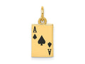 FJC Finejewelers 10 kt Yellow Gold Enameled Ace of Spades Card Charm 18 x 8 mm