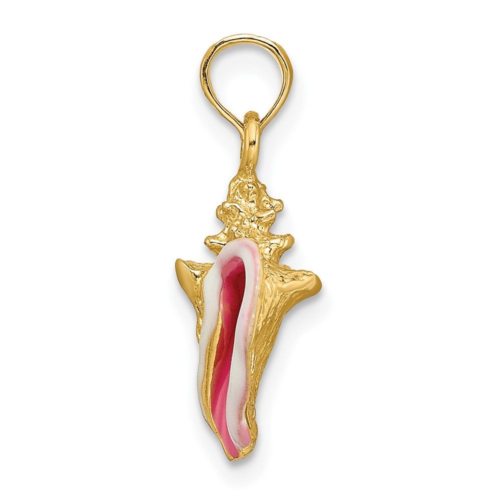 FJC Finejewelers 10 kt Yellow Gold Enameled 3-D Conch Shell Charm 22 x 9 mm