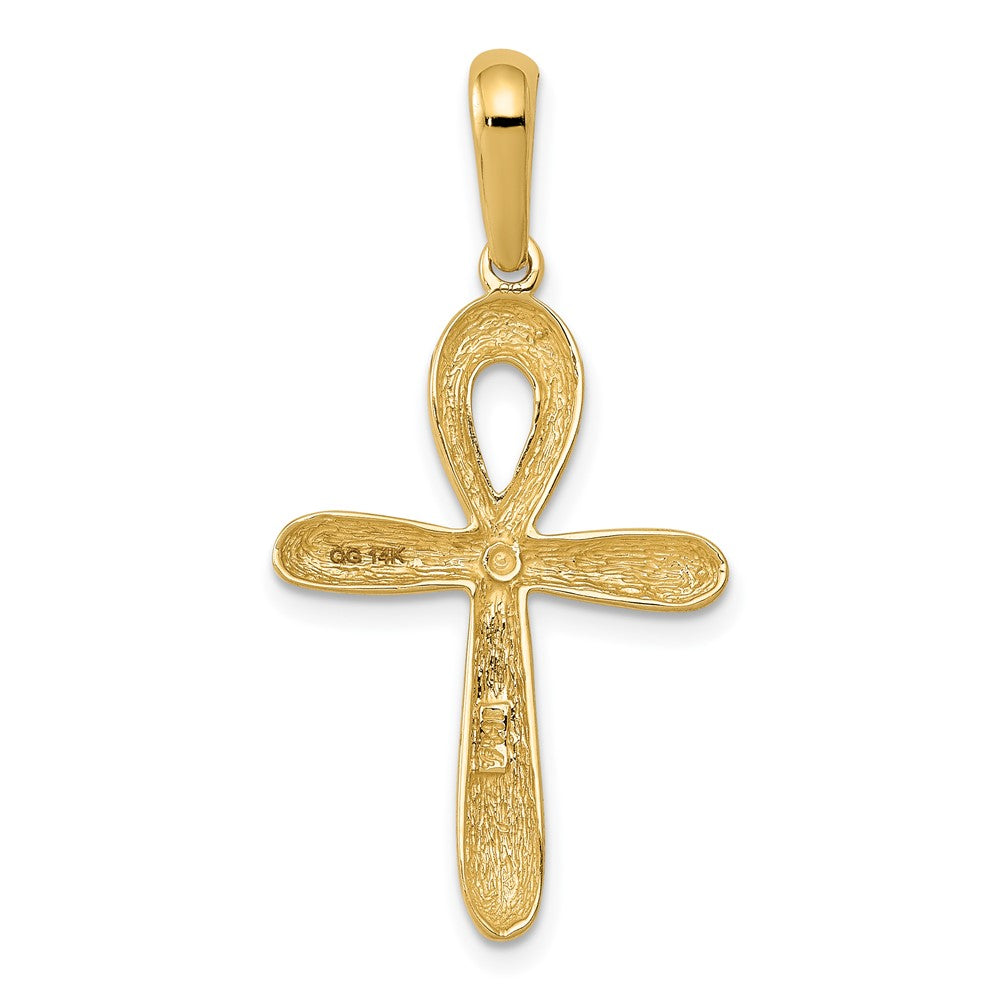 FJC Finejewelers 10 kt Yellow Gold Ankh Cross Charm 34 x 17 mm