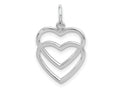 FJC Finejewelers 10 kt White Gold Double Heart Charm 22 x 15 mm