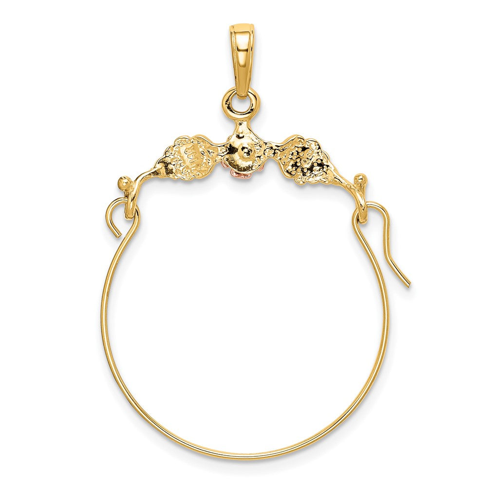FJC Finejewelers 10 kt Two Tone Gold Two-tone Leaves with Flower Charm Holder 35 x 27 mm