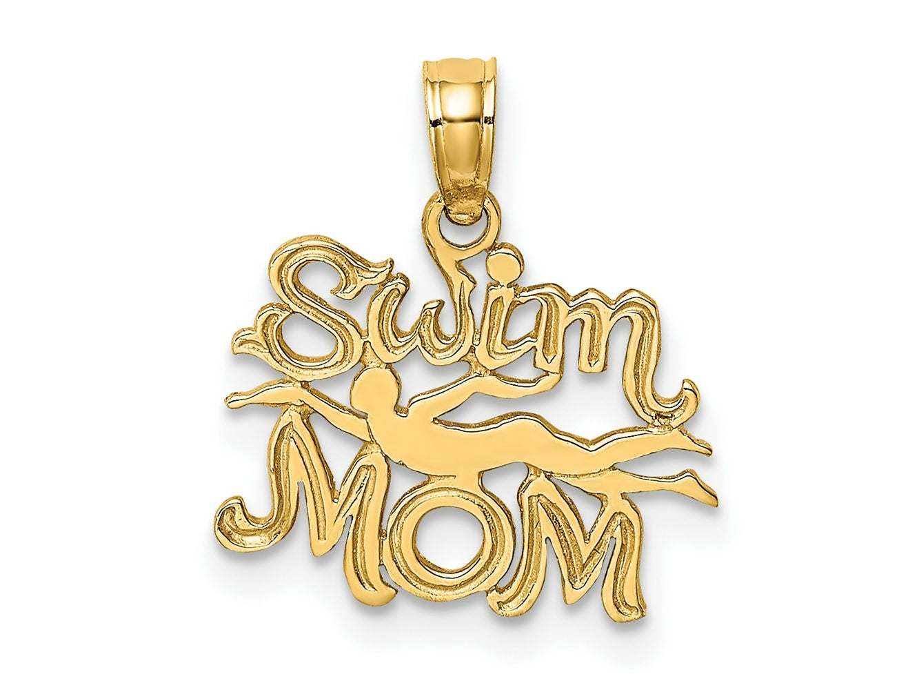 FJC Finejewelers 10 kt Yellow Gold SWIM MOM with Swimmer Charm 11 x 15 mm