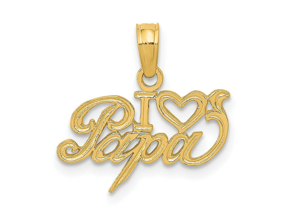 FJC Finejewelers 10 kt Yellow Gold I Heart PAPA Charm 33 x 15 mm