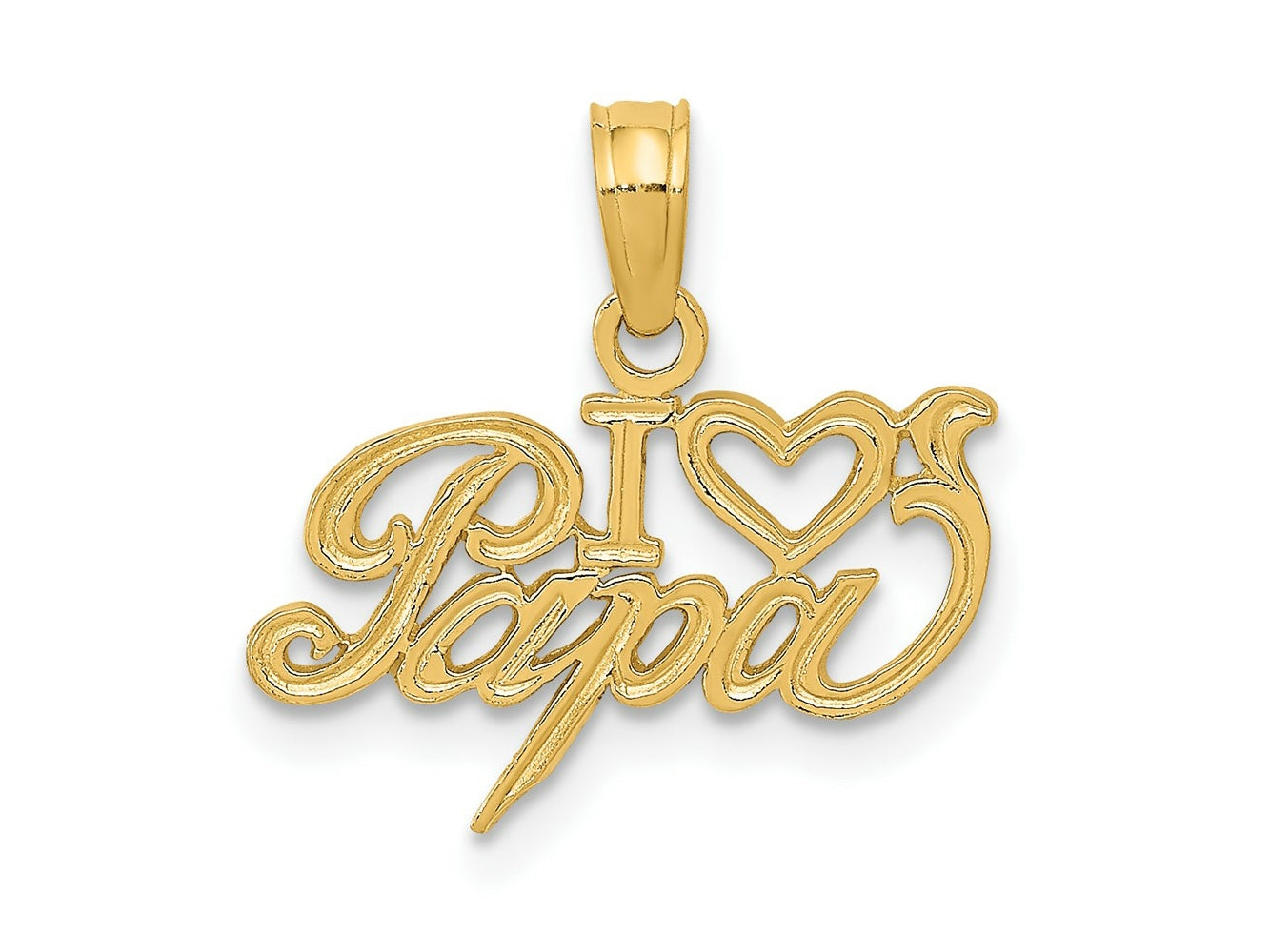 FJC Finejewelers 10 kt Yellow Gold I Heart PAPA Charm 33 x 15 mm