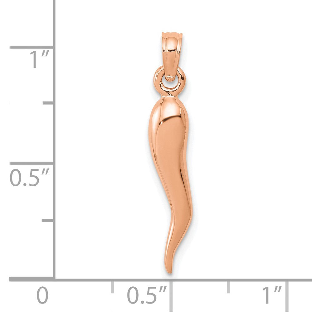 FJC Finejewelers 10 kt Rose Gold Themed Medium 3D Italian Horn Charm 34.25 mm