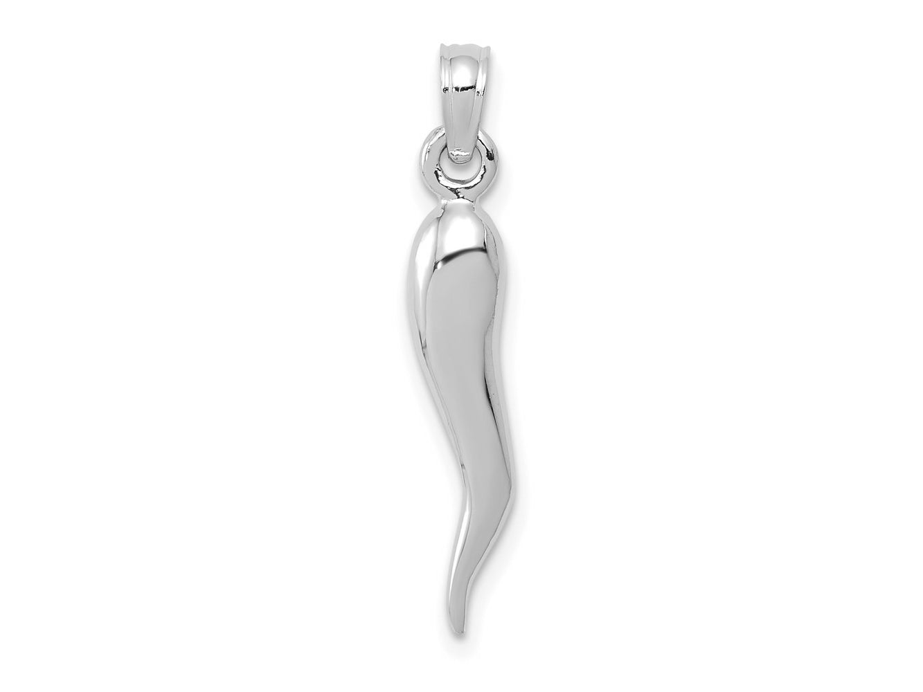 FJC Finejewelers 10 kt White Gold Themed Medium 3D Italian Horn Charm