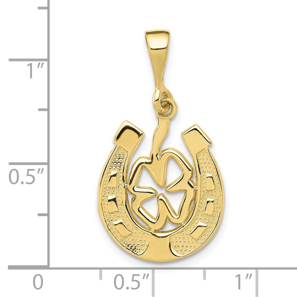 FJC Finejewelers 10 kt Yellow Gold Good Luck Clover Charm 25 x 15 mm