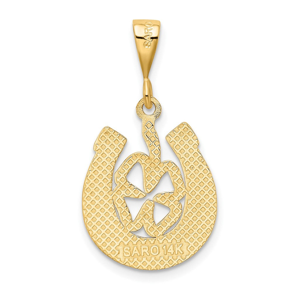 FJC Finejewelers 10 kt Yellow Gold Good Luck Clover Charm 25 x 15 mm