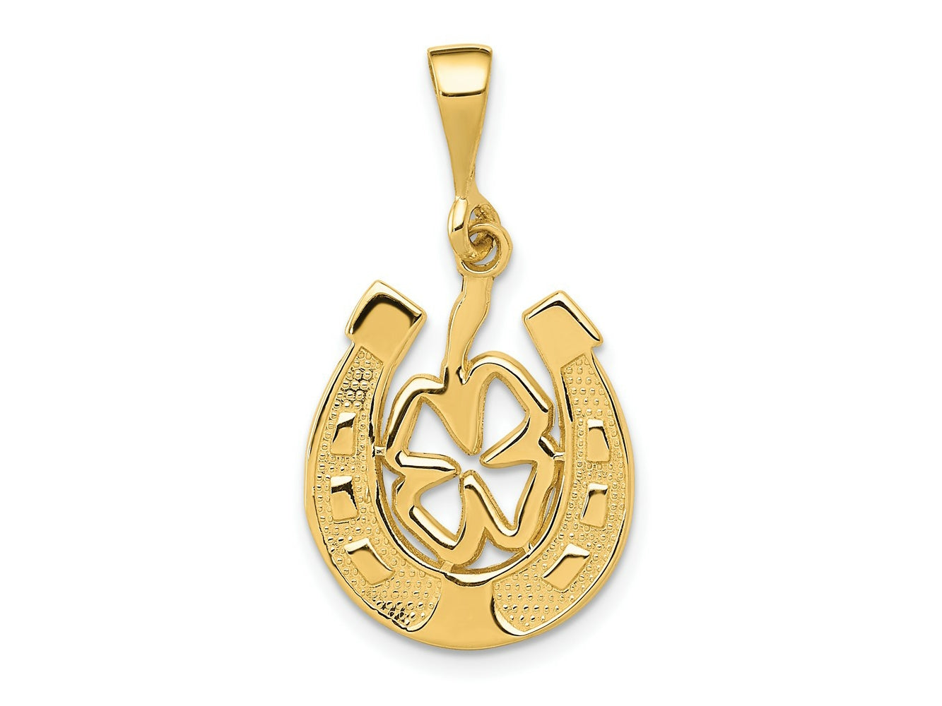 FJC Finejewelers 10 kt Yellow Gold Good Luck Clover Charm 25 x 15 mm