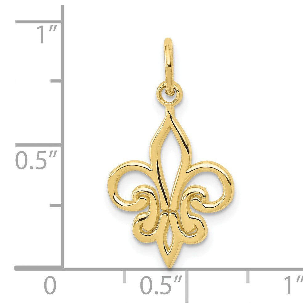 FJC Finejewelers 10 kt Yellow Gold Fleur De Lis Charm 22 x 12 mm