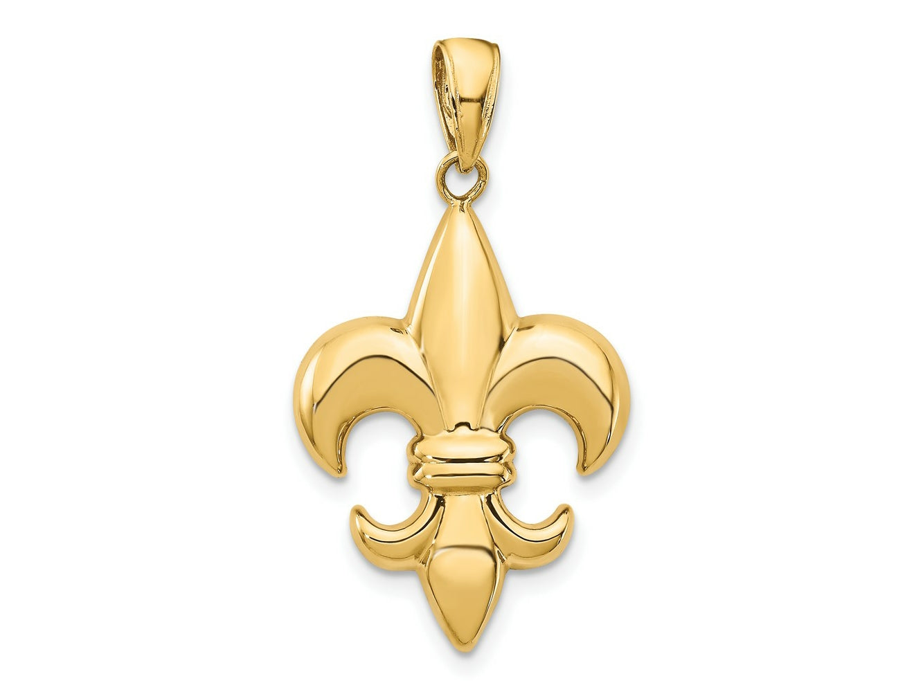 FJC Finejewelers 10 kt Yellow Gold Medium Fleur-De-Lis Charm 30 x 18 mm