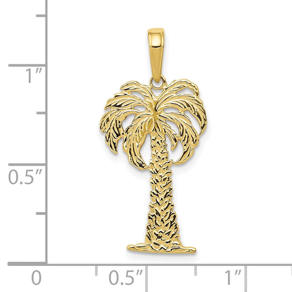 FJC Finejewelers 10 kt Yellow Gold Palm Tree Charm 27 x 13 mm