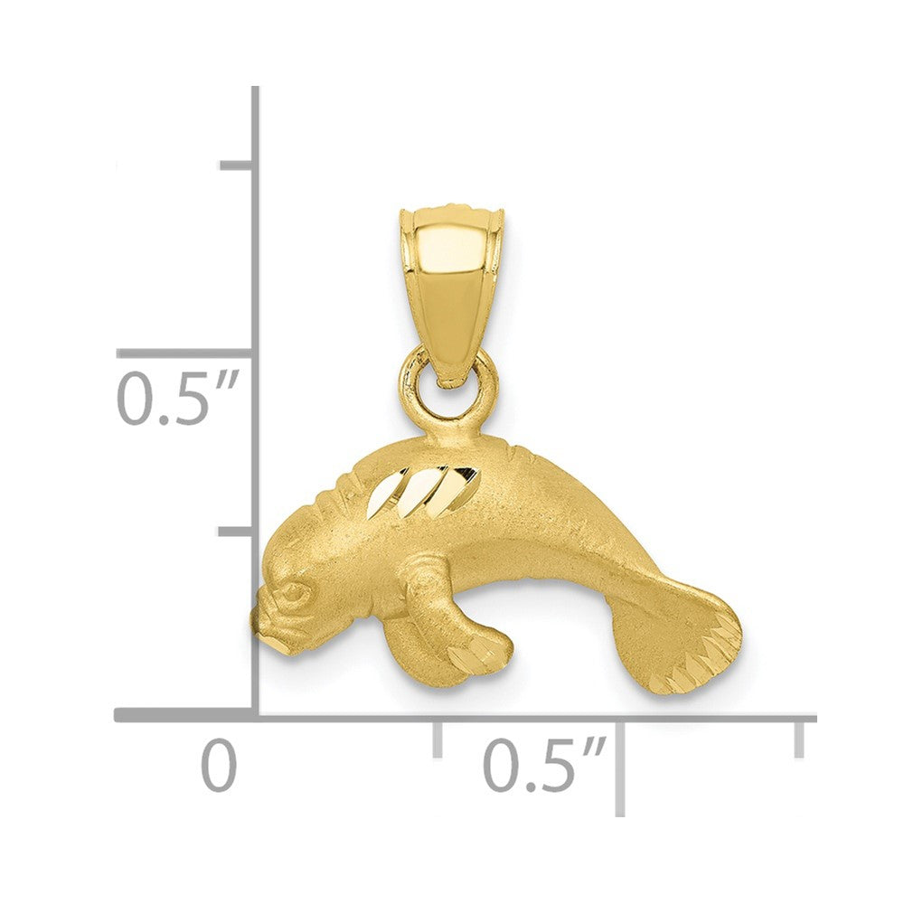 FJC Finejewelers 10 kt Yellow Gold Manatee Charm 17 x 16 mm