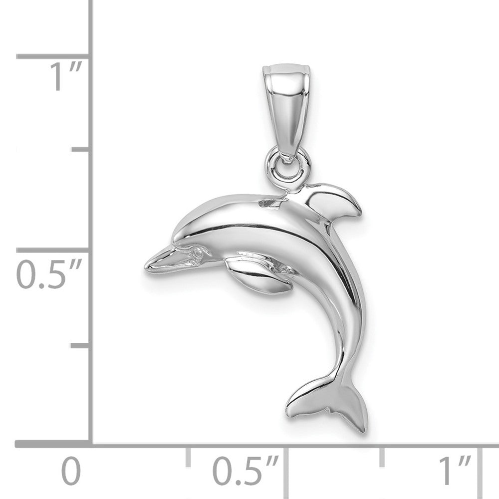 FJC Finejewelers 10 kt White Gold Themed Jumping Dolphin Charm 16.2 mm x 19.1 mm