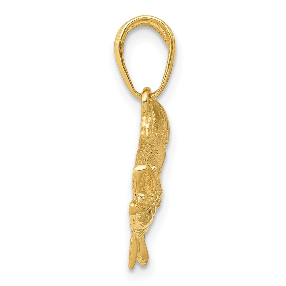 FJC Finejewelers 10 kt Yellow Gold Open Mouthed Bass Fish Charm 20 x 22 mm