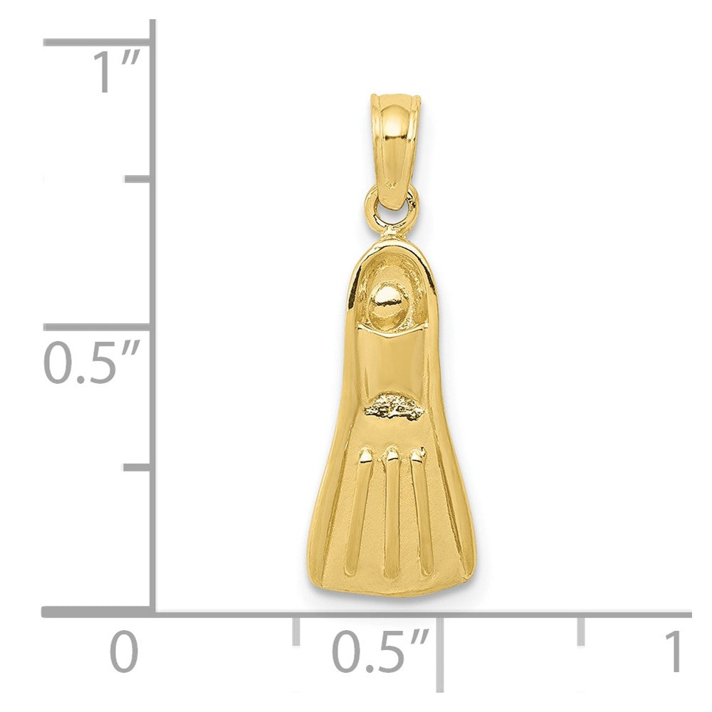 FJC Finejewelers 10 kt Yellow Gold 3D Scuba Flipper Charm 23 x 6 mm