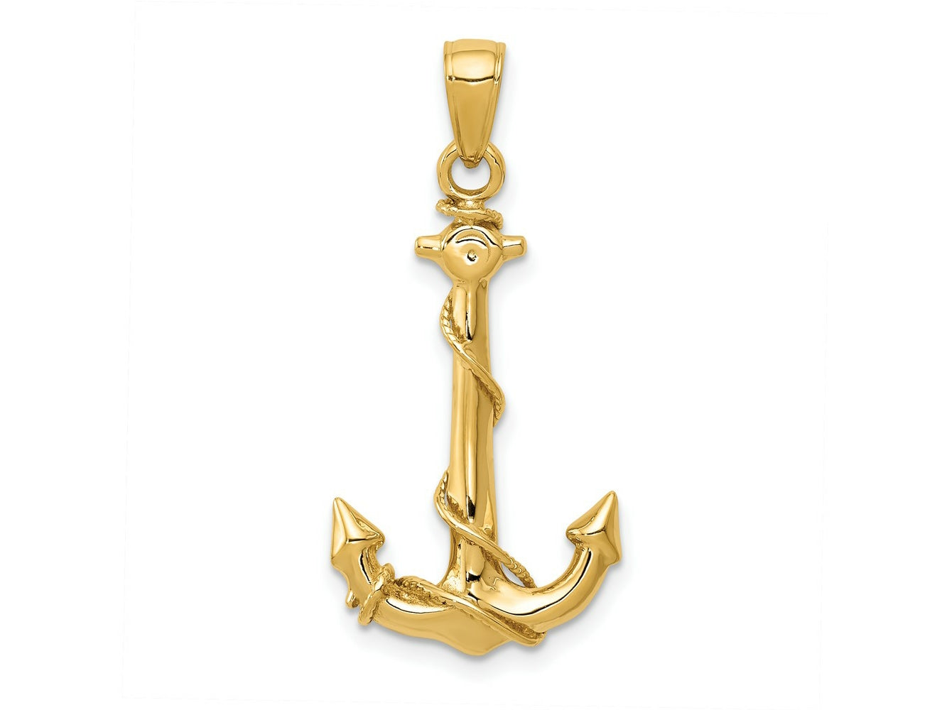 FJC Finejewelers 10 kt Yellow Gold Anchor with Rope Charm 32 x 16 mm