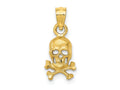 FJC Finejewelers 10 kt Yellow Gold Skull and Cross Bones Charm 19 x 8 mm