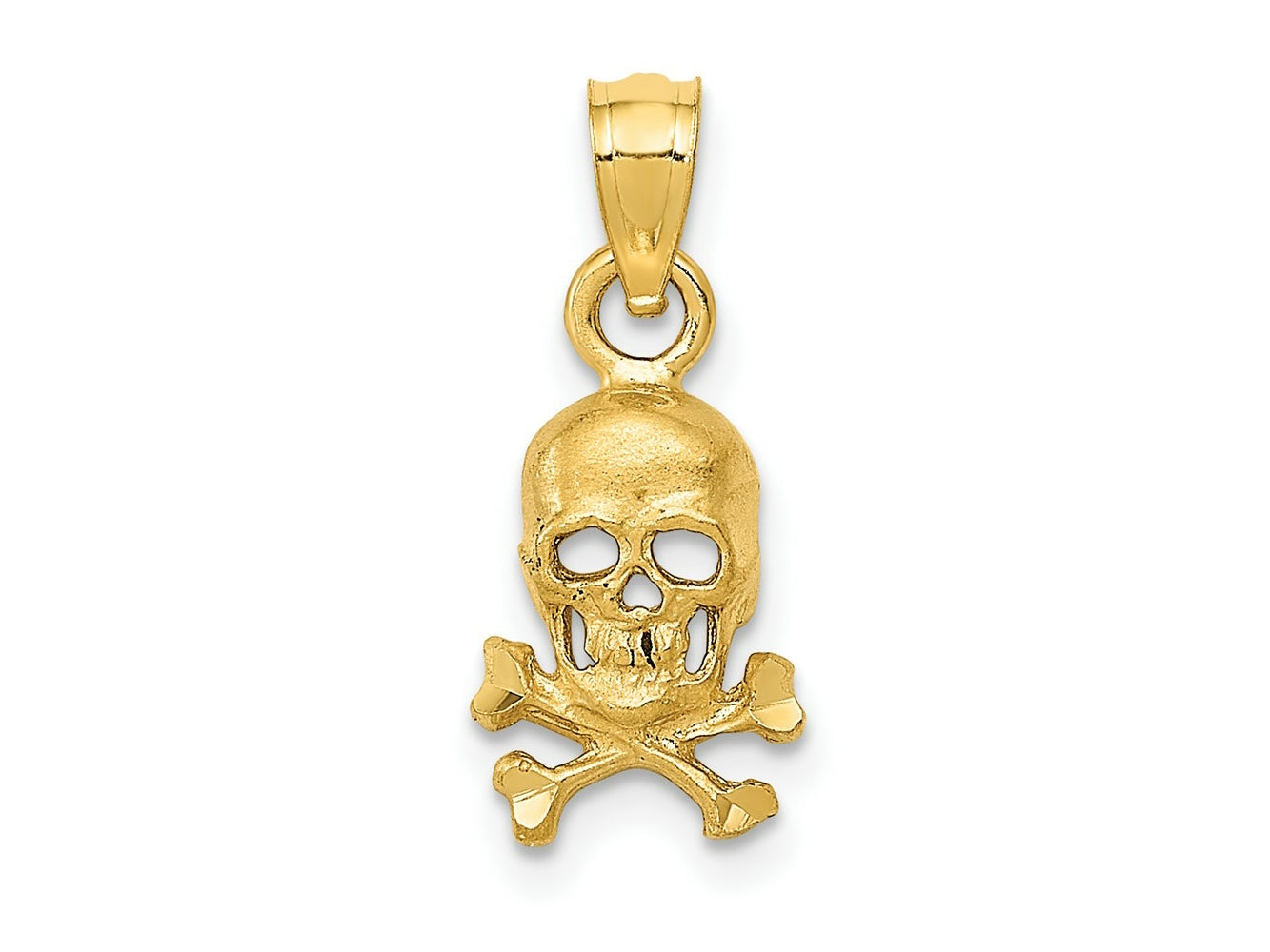 FJC Finejewelers 10 kt Yellow Gold Skull and Cross Bones Charm 19 x 8 mm