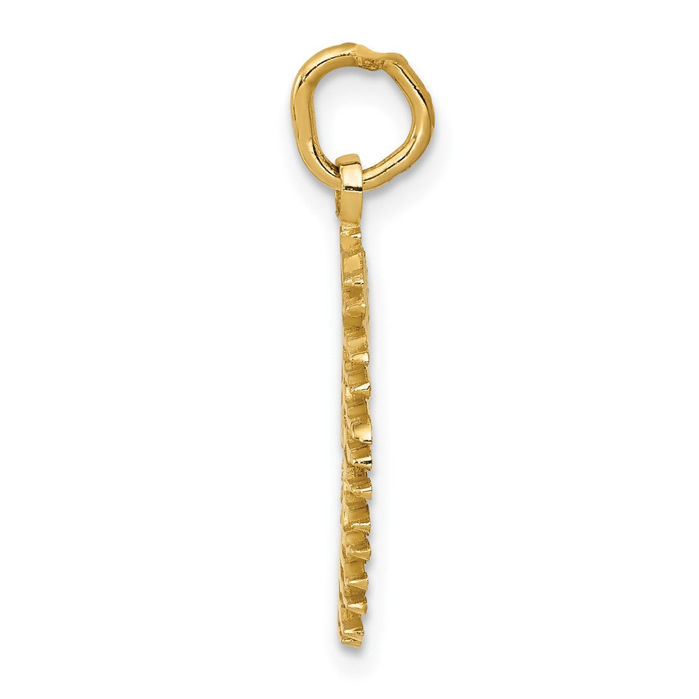 FJC Finejewelers 10 kt Yellow Gold Flaming Sun Charm 22 x 17 mm